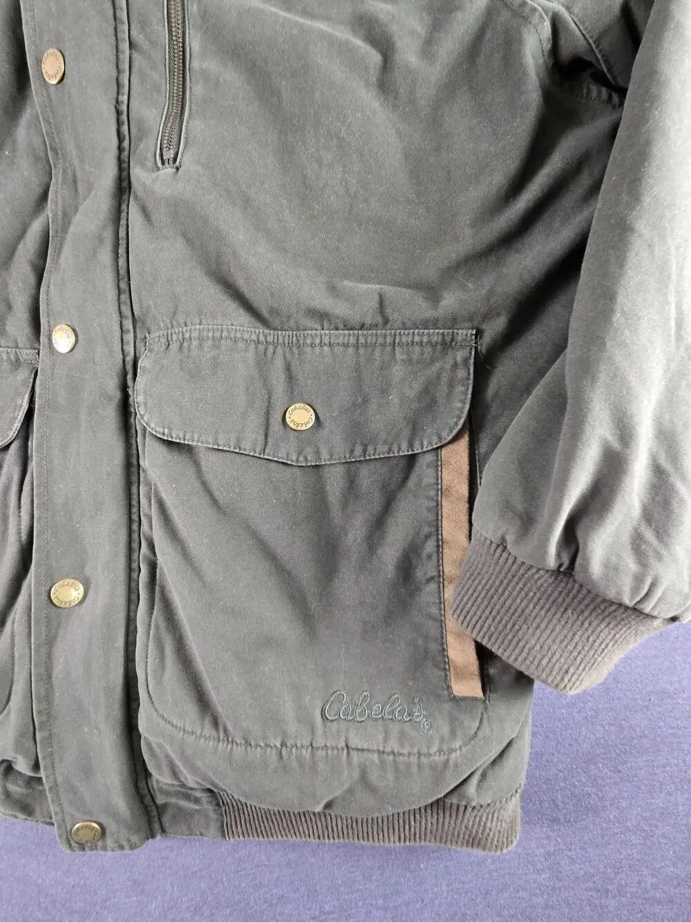 Cabelas Bomber Jacket Mens XLT Green Canvas Thinsulate Insulated Outdoor Hunting